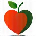 Icon of an apple and a heart, representing holistic nutrition